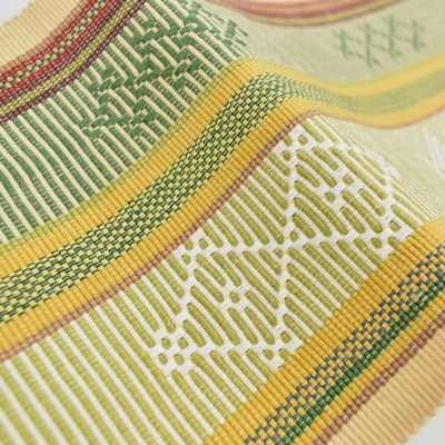 読谷山ミンサー 半幅帯 クリーム ｜読谷山花織事業協同組合